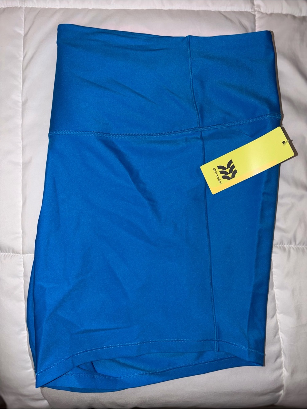 All In Motion Women’s Plus 4XL Blue Solid Biker Activewear Shorts
